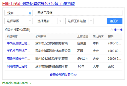 网络工程师最新招聘信息
